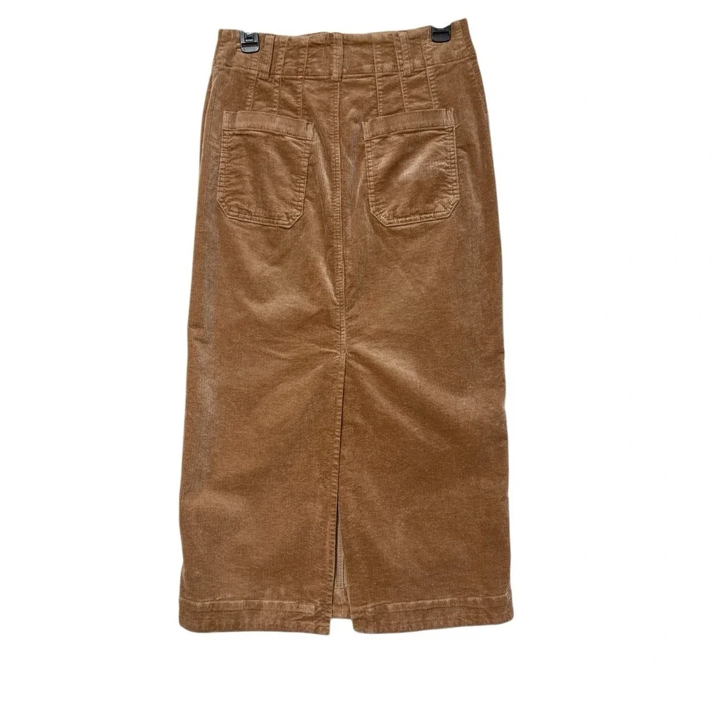 Anthropologie‎ Colette SP Skirt Maeve Corduroy Maxi Mustard Brown Boho Grunge